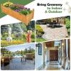 imageGiantex Acacia Wood Raised Garden Bed 44x23x16 Rectangular Planter Box wBlack Liner for Growing Vegetable Flower Herb Fruit Easy Assembly Outdoor Planting Bed for Backyard Garden LawnOrange