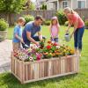 imageGiantex Acacia Wood Raised Garden Bed 44x23x16 Rectangular Planter Box wBlack Liner for Growing Vegetable Flower Herb Fruit Easy Assembly Outdoor Planting Bed for Backyard Garden LawnWeathered Gray