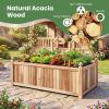 imageGiantex Acacia Wood Raised Garden Bed 44x23x16 Rectangular Planter Box wBlack Liner for Growing Vegetable Flower Herb Fruit Easy Assembly Outdoor Planting Bed for Backyard Garden LawnWeathered Gray