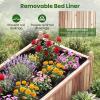 imageGiantex Acacia Wood Raised Garden Bed 44x23x16 Rectangular Planter Box wBlack Liner for Growing Vegetable Flower Herb Fruit Easy Assembly Outdoor Planting Bed for Backyard Garden LawnWeathered Gray