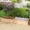 imageGiantex Acacia Wood Raised Garden Bed 44x23x16 Rectangular Planter Box wBlack Liner for Growing Vegetable Flower Herb Fruit Easy Assembly Outdoor Planting Bed for Backyard Garden LawnNatural