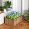 imageGiantex Acacia Wood Raised Garden Bed 44x23x16 Rectangular Planter Box wBlack Liner for Growing Vegetable Flower Herb Fruit Easy Assembly Outdoor Planting Bed for Backyard Garden LawnLight Brown