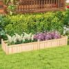 imageGiantex Acacia Wood Raised Garden Bed 44x23x16 Rectangular Planter Box wBlack Liner for Growing Vegetable Flower Herb Fruit Easy Assembly Outdoor Planting Bed for Backyard Garden LawnNatural
