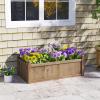 imageGiantex Acacia Wood Raised Garden Bed 44x23x16 Rectangular Planter Box wBlack Liner for Growing Vegetable Flower Herb Fruit Easy Assembly Outdoor Planting Bed for Backyard Garden LawnLight Brown