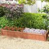 imageGiantex Acacia Wood Raised Garden Bed 44x23x16 Rectangular Planter Box wBlack Liner for Growing Vegetable Flower Herb Fruit Easy Assembly Outdoor Planting Bed for Backyard Garden LawnBrown