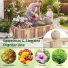imageGiantex Acacia Wood Raised Garden Bed 44x23x16 Rectangular Planter Box wBlack Liner for Growing Vegetable Flower Herb Fruit Easy Assembly Outdoor Planting Bed for Backyard Garden LawnWeathered Gray