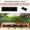 imageGiantex Acacia Wood Raised Garden Bed 44x23x16 Rectangular Planter Box wBlack Liner for Growing Vegetable Flower Herb Fruit Easy Assembly Outdoor Planting Bed for Backyard Garden LawnBrown