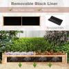 imageGiantex Acacia Wood Raised Garden Bed 44x23x16 Rectangular Planter Box wBlack Liner for Growing Vegetable Flower Herb Fruit Easy Assembly Outdoor Planting Bed for Backyard Garden LawnNatural