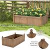 imageGiantex Acacia Wood Raised Garden Bed 44x23x16 Rectangular Planter Box wBlack Liner for Growing Vegetable Flower Herb Fruit Easy Assembly Outdoor Planting Bed for Backyard Garden LawnLight Brown