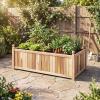 imageGiantex Acacia Wood Raised Garden Bed 44x23x16 Rectangular Planter Box wBlack Liner for Growing Vegetable Flower Herb Fruit Easy Assembly Outdoor Planting Bed for Backyard Garden LawnWeathered Gray