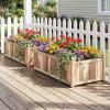 imageGiantex Acacia Wood Raised Garden Bed 44x23x16 Rectangular Planter Box wBlack Liner for Growing Vegetable Flower Herb Fruit Easy Assembly Outdoor Planting Bed for Backyard Garden LawnWeathered Gray