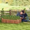 imageGiantex Acacia Wood Raised Garden Bed 44x23x16 Rectangular Planter Box wBlack Liner for Growing Vegetable Flower Herb Fruit Easy Assembly Outdoor Planting Bed for Backyard Garden LawnBrown