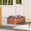 imageGiantex Acacia Wood Raised Garden Bed 44x23x16 Rectangular Planter Box wBlack Liner for Growing Vegetable Flower Herb Fruit Easy Assembly Outdoor Planting Bed for Backyard Garden LawnBrown