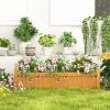 imageGiantex Acacia Wood Raised Garden Bed 44x23x16 Rectangular Planter Box wBlack Liner for Growing Vegetable Flower Herb Fruit Easy Assembly Outdoor Planting Bed for Backyard Garden LawnOrange