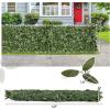 imageGiantex Artificial Ivy Privacy Fence 2 Pack  120 x 40 Artificial Hedges Fence Faux Lily Leaf Greenery Wall Screen Decorative Outdoor Privacy Screen for Garden Patio Balcony Dark Green