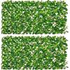 imageGiantex Expandable Fence Privacy Screen  Decorative Faux Purple Eucalyptus Fencing Panel for Balcony Artificial Hedges with PE Leaves and Willow for Outdoors Garden Patio Deck Apartment 1 PackGreen Ivy