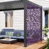 imageGiantex Expandable Fence Privacy Screen  Decorative Faux Purple Eucalyptus Fencing Panel for Balcony Artificial Hedges with PE Leaves and Willow for Outdoors Garden Patio Deck Apartment 1 PackPurple Eucalyptus