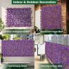imageGiantex Expandable Fence Privacy Screen  Decorative Faux Purple Eucalyptus Fencing Panel for Balcony Artificial Hedges with PE Leaves and Willow for Outdoors Garden Patio Deck Apartment 1 PackPurple Eucalyptus