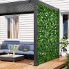 imageGiantex Expandable Fence Privacy Screen  Decorative Faux Purple Eucalyptus Fencing Panel for Balcony Artificial Hedges with PE Leaves and Willow for Outdoors Garden Patio Deck Apartment 1 PackGreen Ivy