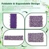 imageGiantex Expandable Fence Privacy Screen  Decorative Faux Purple Eucalyptus Fencing Panel for Balcony Artificial Hedges with PE Leaves and Willow for Outdoors Garden Patio Deck Apartment 1 PackPurple Eucalyptus