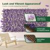 imageGiantex Expandable Fence Privacy Screen  Decorative Faux Purple Eucalyptus Fencing Panel for Balcony Artificial Hedges with PE Leaves and Willow for Outdoors Garden Patio Deck Apartment 1 PackPurple Eucalyptus