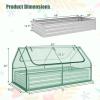 imageGiantex Galvanized Steel Raised Garden Bed with Mini Greenhouse Outdoor Metal Planter Box Kit with Large Rollup PVC Cover 71x 355x 36 Planter Raised Bed for Growing Flower Herb Vegetable FruitGreen  Silver