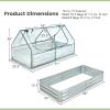 imageGiantex Galvanized Steel Raised Garden Bed with Mini Greenhouse Outdoor Metal Planter Box Kit with Large Rollup PVC Cover 71x 355x 36 Planter Raised Bed for Growing Flower Herb Vegetable FruitSilver