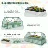 imageGiantex Galvanized Steel Raised Garden Bed with Mini Greenhouse Outdoor Metal Planter Box Kit with Large Rollup PVC Cover 71x 355x 36 Planter Raised Bed for Growing Flower Herb Vegetable FruitGreen  Silver