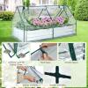 imageGiantex Galvanized Steel Raised Garden Bed with Mini Greenhouse Outdoor Metal Planter Box Kit with Large Rollup PVC Cover 71x 355x 36 Planter Raised Bed for Growing Flower Herb Vegetable FruitSilver