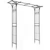 imageGiantex Garden Arbor with Gate and Planter 79 W x 81 H Metal Arch Trellis with Double Doors Outdoor Archway for Climbing Plants Weddings Backyard Patio Lawn Ceremony Party Decoration81W x 85H