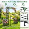 imageGiantex Garden Arbor with Gate and Planter 79 W x 81 H Metal Arch Trellis with Double Doors Outdoor Archway for Climbing Plants Weddings Backyard Patio Lawn Ceremony Party Decoration79W x 81H