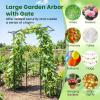 imageGiantex Garden Arbor with Gate and Planter 79 W x 81 H Metal Arch Trellis with Double Doors Outdoor Archway for Climbing Plants Weddings Backyard Patio Lawn Ceremony Party Decoration79W x 81H