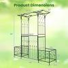 imageGiantex Garden Arbor with Gate and Planter 79 W x 81 H Metal Arch Trellis with Double Doors Outdoor Archway for Climbing Plants Weddings Backyard Patio Lawn Ceremony Party Decoration79W x 81H