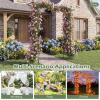 imageGiantex Garden Arbor with Gate and Planter 79 W x 81 H Metal Arch Trellis with Double Doors Outdoor Archway for Climbing Plants Weddings Backyard Patio Lawn Ceremony Party Decoration81W x 85H
