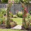 imageGiantex Garden Arch Outdoor Metal Arbor Trellis 86 Heavy Duty Steel Pergola Arch with Ground Stakes for Climbing Plants Wedding Party amp Backyard Decoration 1 Pack1 Pack