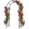imageGiantex Garden Arch Outdoor Metal Arbor Trellis 86 Heavy Duty Steel Pergola Arch with Ground Stakes for Climbing Plants Wedding Party amp Backyard Decoration 1 Pack1 Pack