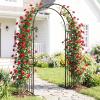 imageGiantex Garden Arch Outdoor Metal Arbor Trellis 86 Heavy Duty Steel Pergola Arch with Ground Stakes for Climbing Plants Wedding Party amp Backyard Decoration 1 Pack2 Pack