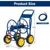 imageGiantex Garden Hose Reel Cart  Water Hose Cart with 4 Wheels amp Nonslip Grip Outside Portable Water Hose Holder Hold 330 FT of 58 or 34 400 FT of 12 Hose for Lawn Garden Yard Watering BlueBlue