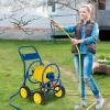 imageGiantex Garden Hose Reel Cart  Water Hose Cart with 4 Wheels amp Nonslip Grip Outside Portable Water Hose Holder Hold 330 FT of 58 or 34 400 FT of 12 Hose for Lawn Garden Yard Watering BlueBlue