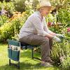 imageGiantex Garden Kneeler and Seat Foldable Gardening Stool wWide EVA Foam Padding Tool Pouch HeavyDuty Kneeling Bench for Knee amp Back Pain Relief Gardening Kit for Seniors Women Men Green