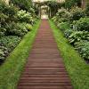 imageGiantex Garden Pathway Roll Up  12ft Wood Walkway 22 inch Width No Assembly Required Outdoor Decorative Boardwalk Sidewalk Flooring Pavers for Lawns Backyard Patio Wedding Carbonized BrownCarbonized Brown