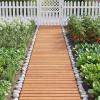 imageGiantex Garden Pathway Roll Up  12ft Wood Walkway 22 inch Width No Assembly Required Outdoor Decorative Boardwalk Sidewalk Flooring Pavers for Lawns Backyard Patio Wedding Carbonized BrownGolden Teak