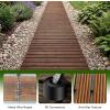 imageGiantex Garden Pathway Roll Up  12ft Wood Walkway 22 inch Width No Assembly Required Outdoor Decorative Boardwalk Sidewalk Flooring Pavers for Lawns Backyard Patio Wedding Carbonized BrownCarbonized Brown
