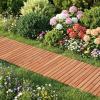 imageGiantex Garden Pathway Roll Up  12ft Wood Walkway 22 inch Width No Assembly Required Outdoor Decorative Boardwalk Sidewalk Flooring Pavers for Lawns Backyard Patio Wedding Carbonized BrownGolden Teak