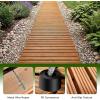imageGiantex Garden Pathway Roll Up  12ft Wood Walkway 22 inch Width No Assembly Required Outdoor Decorative Boardwalk Sidewalk Flooring Pavers for Lawns Backyard Patio Wedding Carbonized BrownGolden Teak
