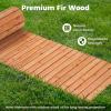 imageGiantex Garden Pathway Roll Up  12ft Wood Walkway 22 inch Width No Assembly Required Outdoor Decorative Boardwalk Sidewalk Flooring Pavers for Lawns Backyard Patio Wedding Carbonized BrownGolden Teak