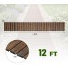 imageGiantex Garden Pathway Roll Up  12ft Wood Walkway 22 inch Width No Assembly Required Outdoor Decorative Boardwalk Sidewalk Flooring Pavers for Lawns Backyard Patio Wedding Carbonized BrownCarbonized Brown