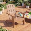 imageGiantex Kids Adirondack Chair AllWeather HIPS Childrens Outdoor Chair wErgonomic Design Toddler Lawn Chairs for Age 38 Kids Beach Chair for Garden Patio Backyard 1TurquoiseTeak