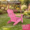 imageGiantex Kids Adirondack Chair AllWeather HIPS Childrens Outdoor Chair wErgonomic Design Toddler Lawn Chairs for Age 38 Kids Beach Chair for Garden Patio Backyard 1TurquoisePink