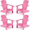 imageGiantex Kids Adirondack Chair AllWeather HIPS Childrens Outdoor Chair wErgonomic Design Toddler Lawn Chairs for Age 38 Kids Beach Chair for Garden Patio Backyard 1TurquoisePink
